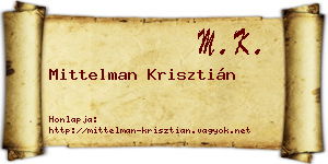 Mittelman Krisztián névjegykártya